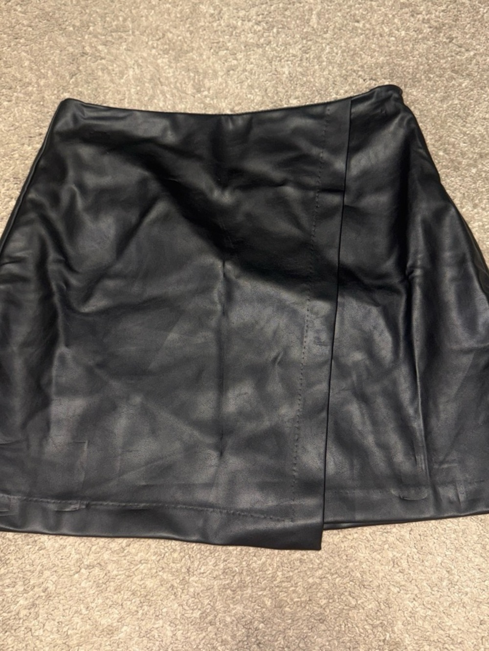 Old Navy Black Faux Leather Mini Skirt - A-Line